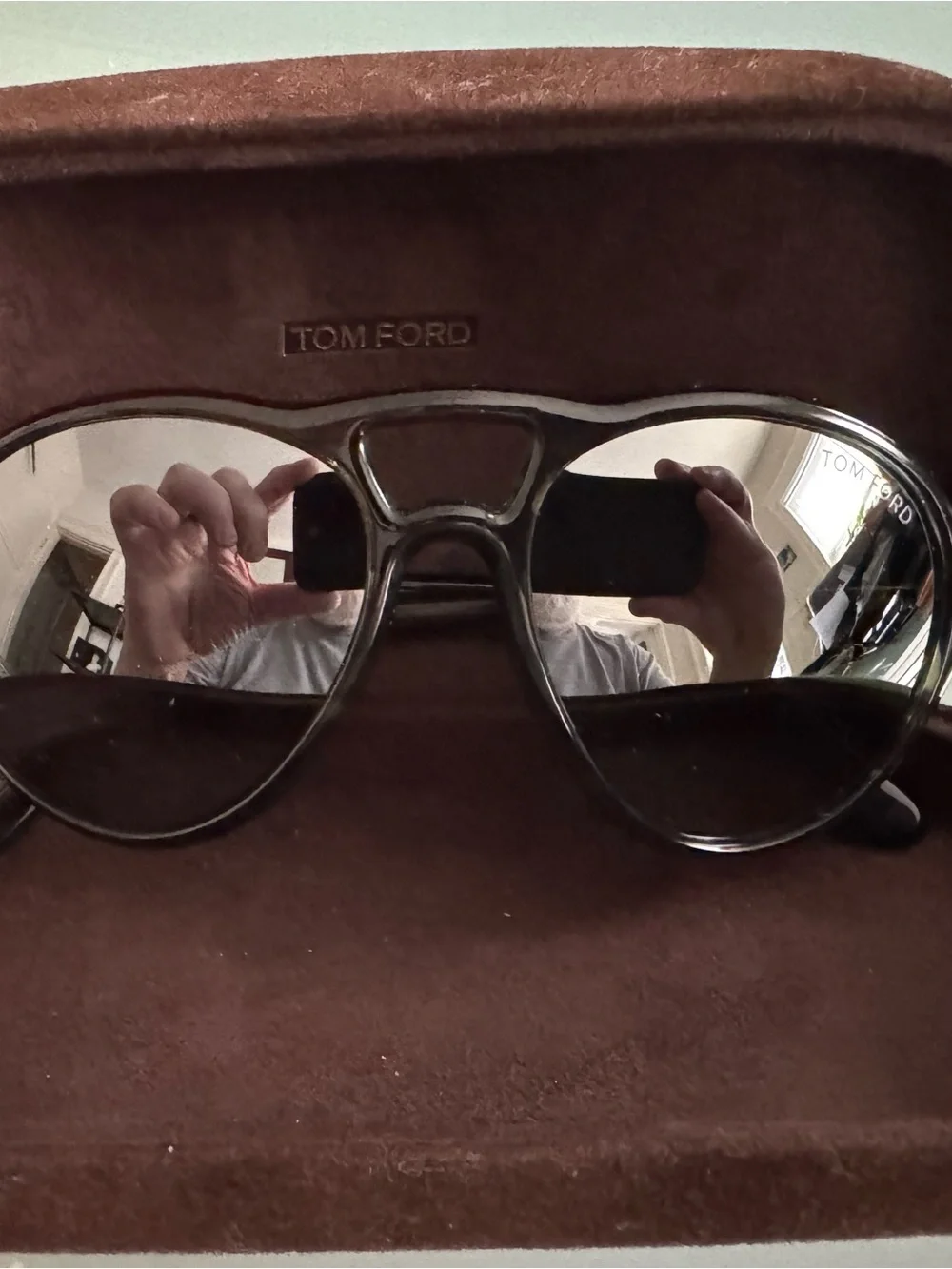 Tom Ford Men's Mirrored Aviator Sunglasses in Black Frame